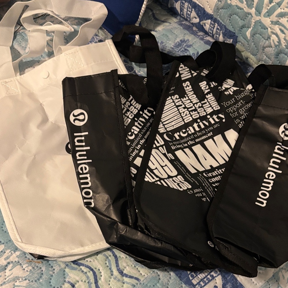 Lululemon Black and White Tote Bags - set of 3